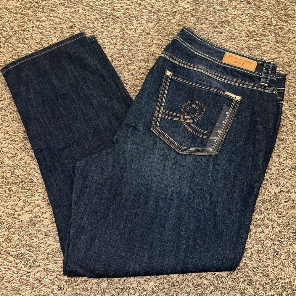 Melissa McCarthy Seven Dark Indigo Straight Cut Jeans